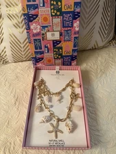 house of Harlow 1960 16”+3”necklace Natural shell gold tone lead safe Nickelfree