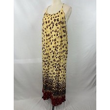 Minkpink Wild Thing Maxi Dress Leopard Animal Print XS Strappy Flowy Boho