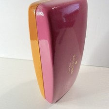 Kate Spade New York Pink Orange Hard Shell Eyeglass Case w/ Dust Cloth