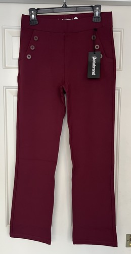 Betabrand Pants Womens PM Burgundy Dress Sailor Straight Career Casual Travel - Picture 1 of 5