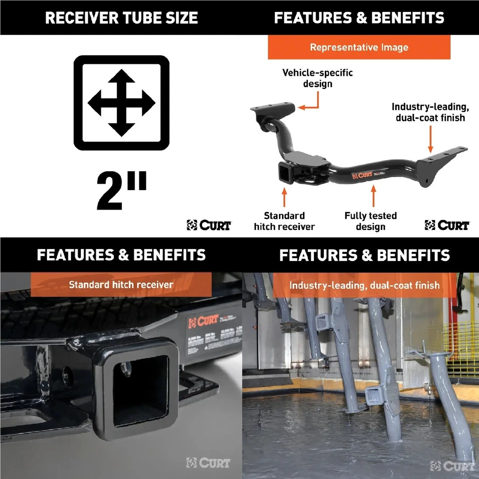 Curt Class 3 Trailer Hitch & Wiring Kit for Lexus GX470/ Toyota 4Runner Foto 3 de 4