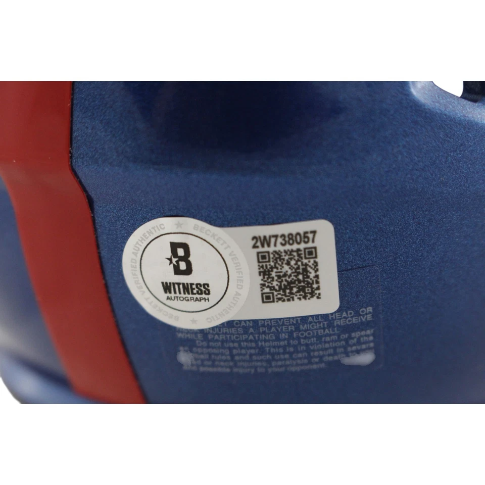 Michael Strahan Autographed New York Giants Color Rush Mini Helmet Beckett 49857 - Image 3 of 4