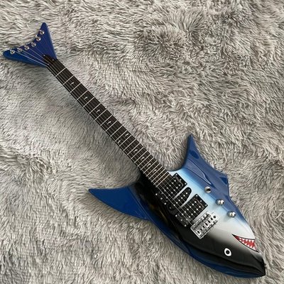 #ad Blue Jay Turse Shark Electric Guitar 6 String Solid Body Tremolo Fast Ship $238.74