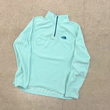 The North Face Womens TKA 100 Glacier 1/4 Zip Fleece Pullover Mint Green Small