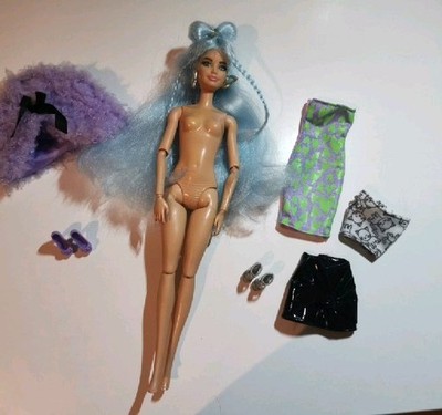 Mattel Barbie with Turquoise Hair And  6+ outfits, 2 Shoes And 2 accessories 