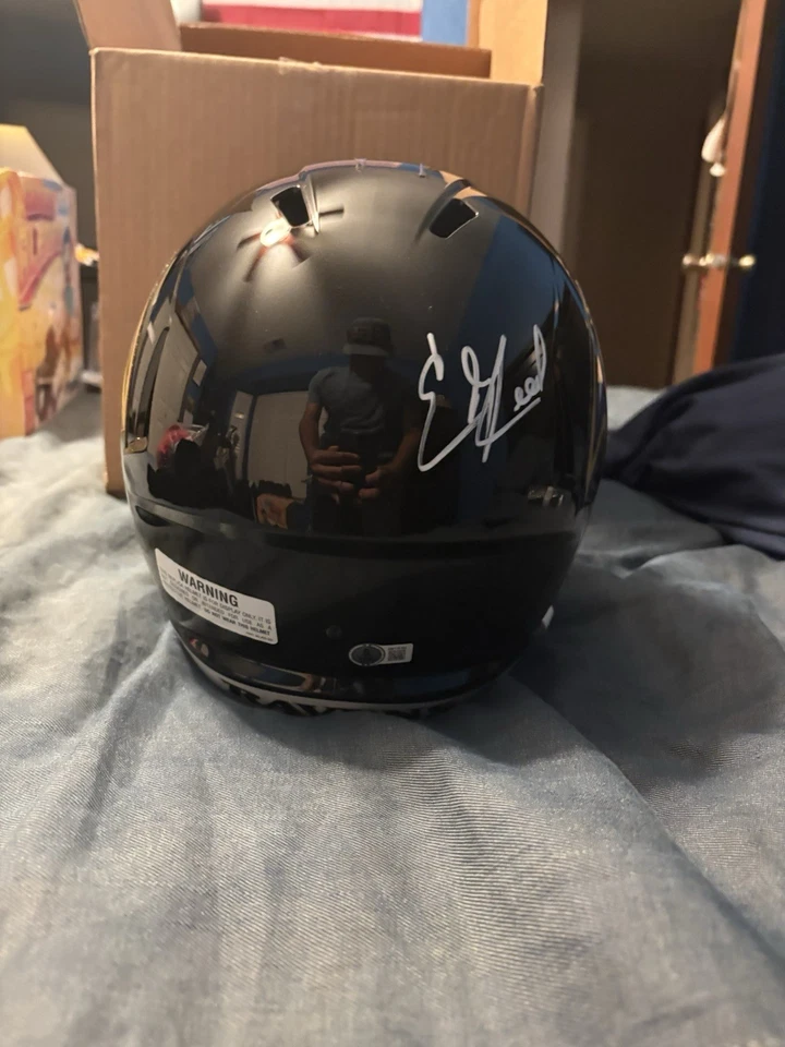 Casco de fútbol americano réplica firmado por Ed Reed Baltimore Ravens Foto 2 de 4