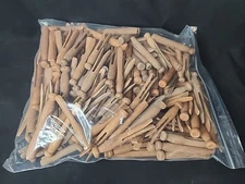 Vintage Large Mixed Lot of Wood Clothes Pins 3 LBS over 175 pins!
