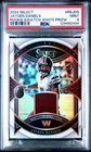 2024 PANINI SELECT ROOKIE SWATCHES WHITE PRIZM JAYDEN DANIELS ROOKIE /75 PSA 9