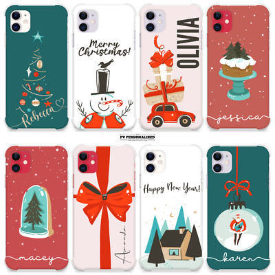 Personalisierte Handyhülle Weihnachten Stoßfest Cover für iPhone 11 15 14 13 12 16