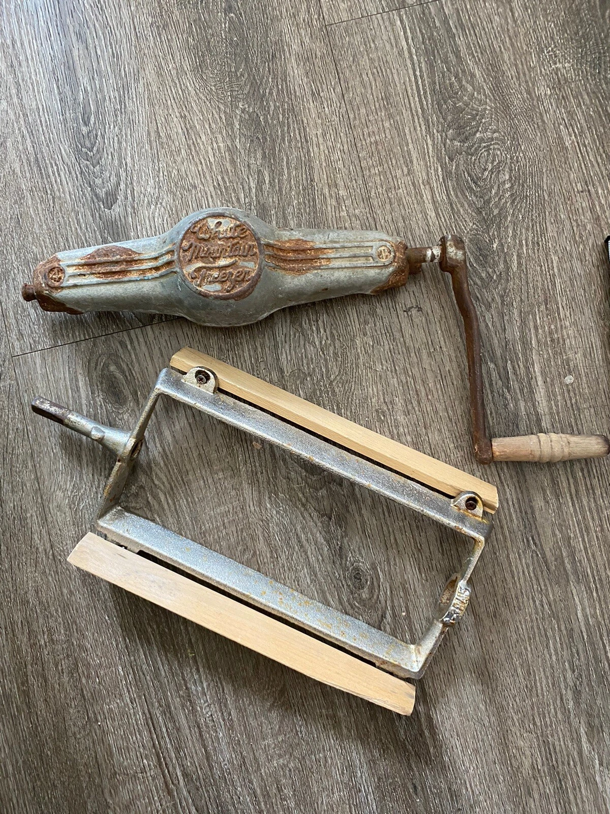 Vintage Antique White Mountain Ice Cream Maker Handle Crank Parts Mixer Farmhous