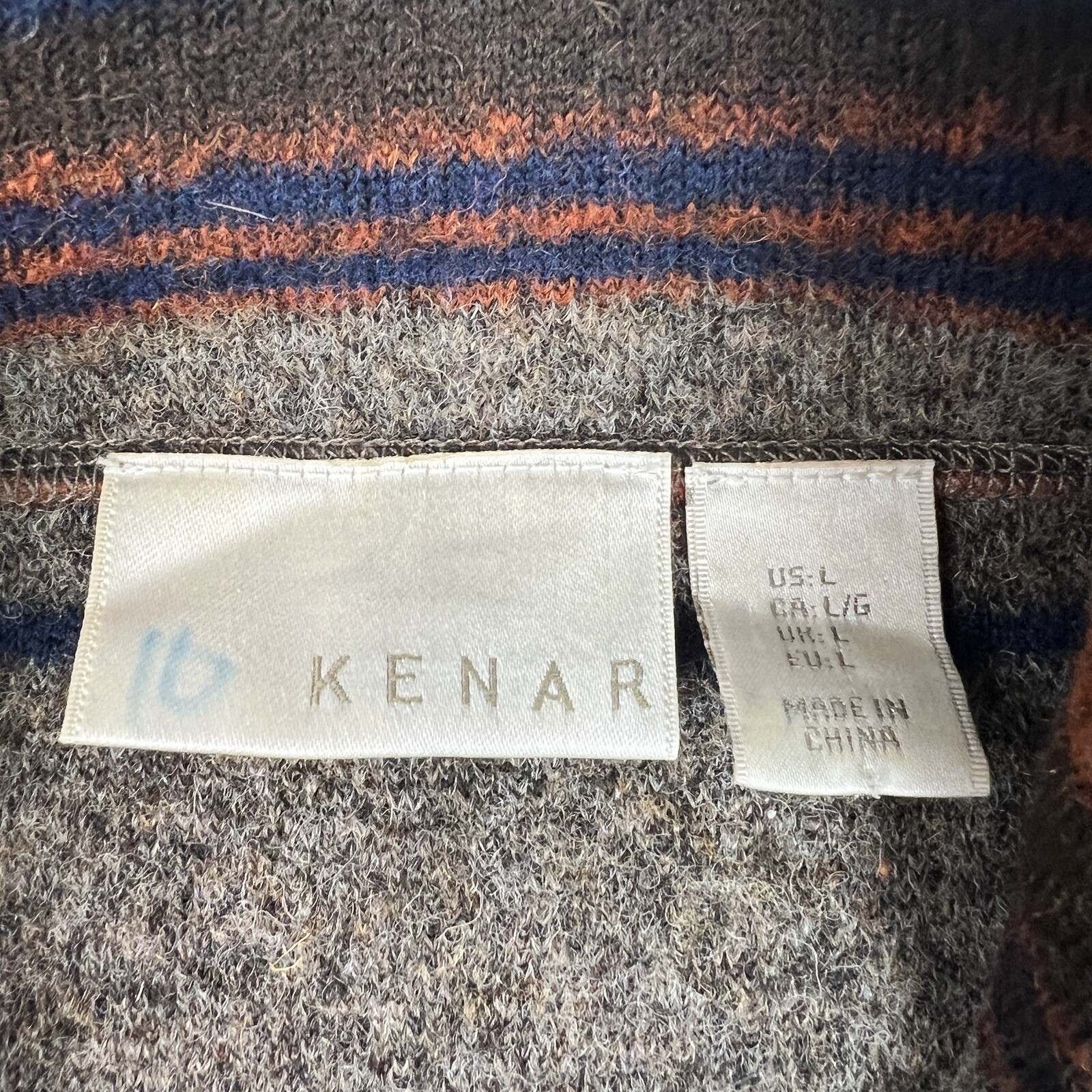 Kenar Saddle Blanket Sweater Jacket Wool Blend Womens Large Pockets Hipster