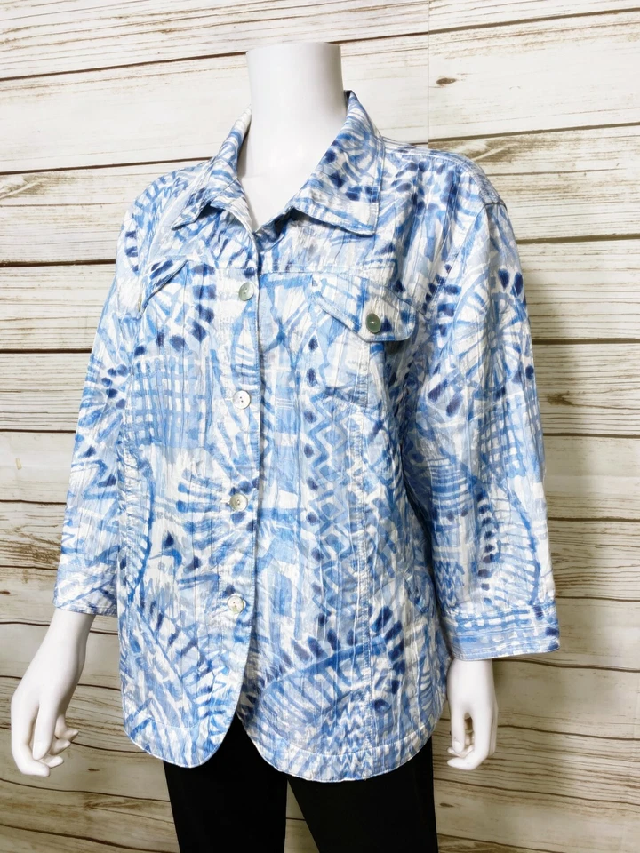 Ruby Rd Woman Womens Blazer Size 22W Multicolor Button Up Pockets 3/4 Sleeve - Image 4 of 4