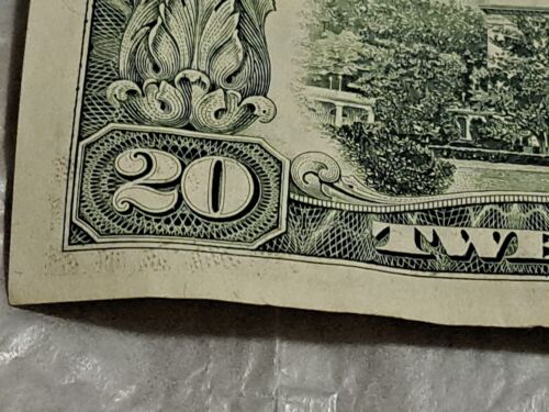 Vintage 1990 US Twenty $20 Dollar Bill Errors (Federal Reserve Banknote) - Picture 12 of 19