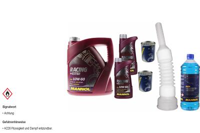 6L MANNOL Motoröl SAE 10W-60 RACING+ESTER inkl. Additiv Auslaufschlauch