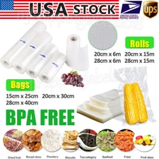 Vacuum Sealer Bags Rolls Embossed Food Saver Storage Package  4 Mil More Sizes
