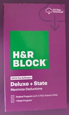 NEW H&R Block Tax Software Deluxe + State 2024 PC/Mac Key Card DL/ 