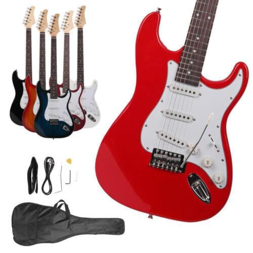 Full Size Basswood Electric Guitar+Strap+Cord+Gigbag Beginner  Christmas Gift