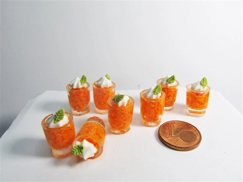 SMILETIGGERS MINIATUREN *~ * 2 Gläser fruchtiger Pfirsich Nachtisch im Glas *~*