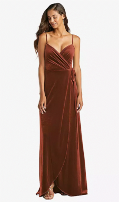 Velvet Wrap Maxi Dress with Pockets...After Six 1536...Auburn Moon...Size  XXS | eBay