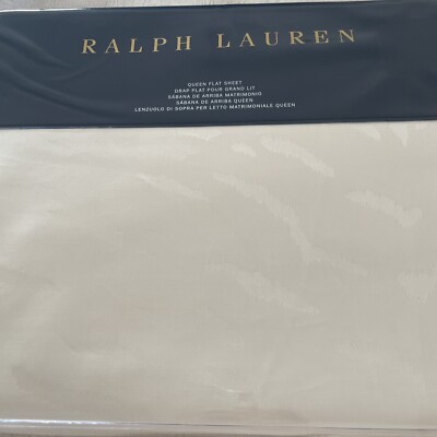 Ralph Lauren Olivia Mirada Cream Queen Flat Sheet $145 NIP NEW P1
