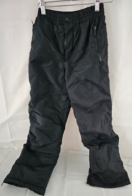 Ice Bluer Snow Pants Youth Small 8/10 Black Ski Bottoms Zip Pockets