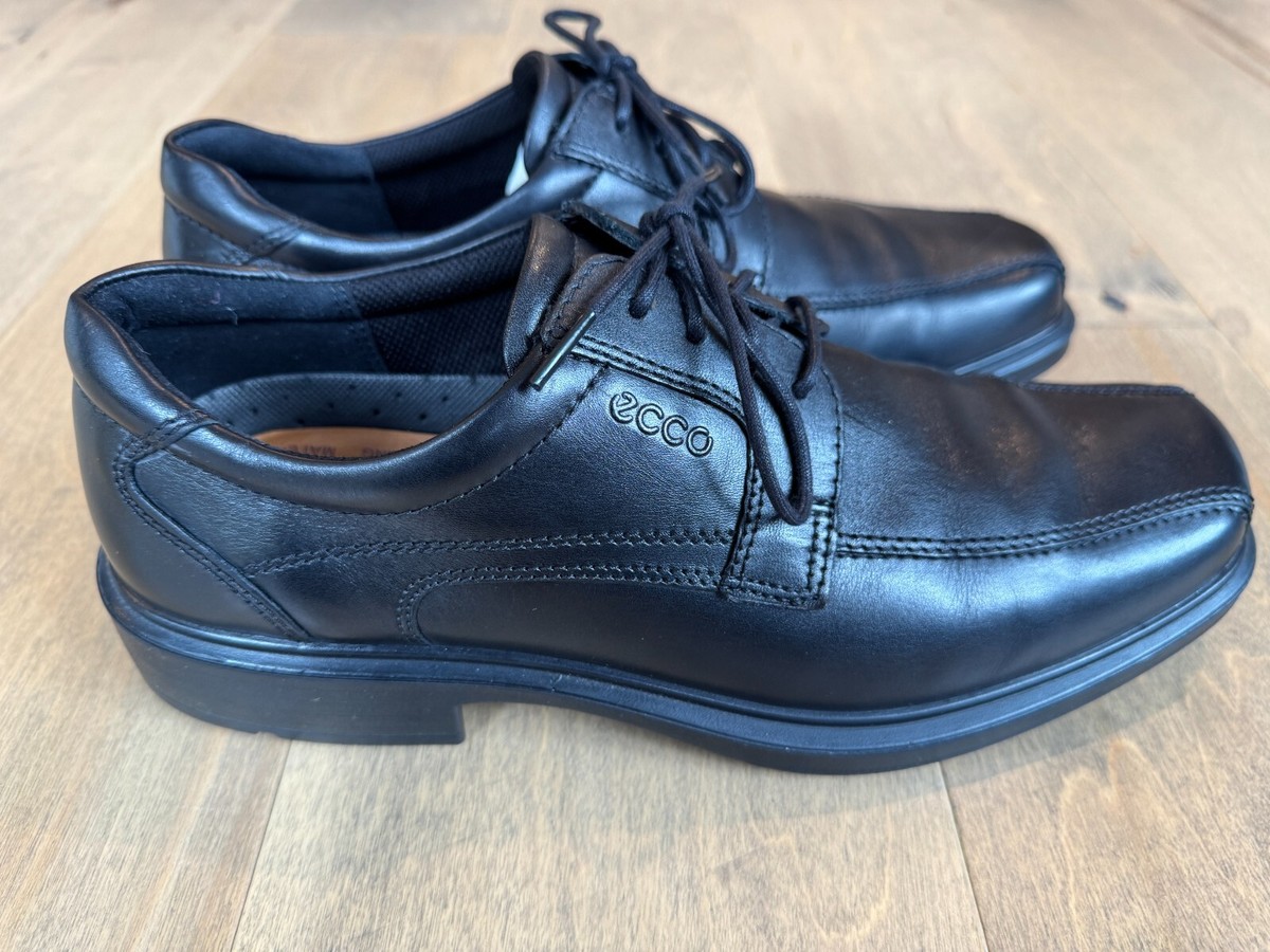 ECCO Helsinki Bike Toe Tie Shoe Black Leather Shoes Mens EU 44 US  NWOB