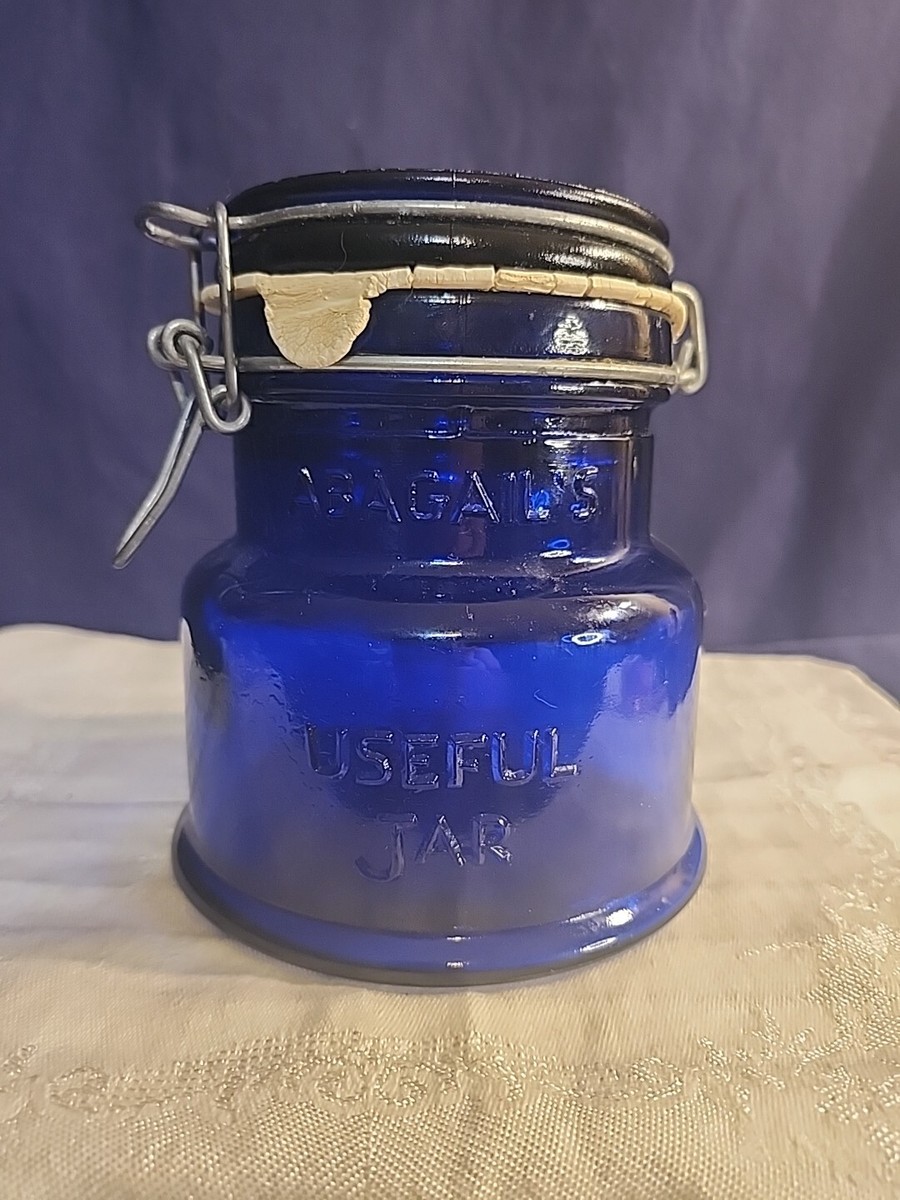 Abigail's Useful Jar One Pint 1902 Crownford China Cobalt Blue