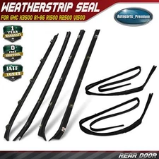 6Pcs Rear Door Window Sweep & Run Channel Weatherstrip Seal for GMC K3500 R2500