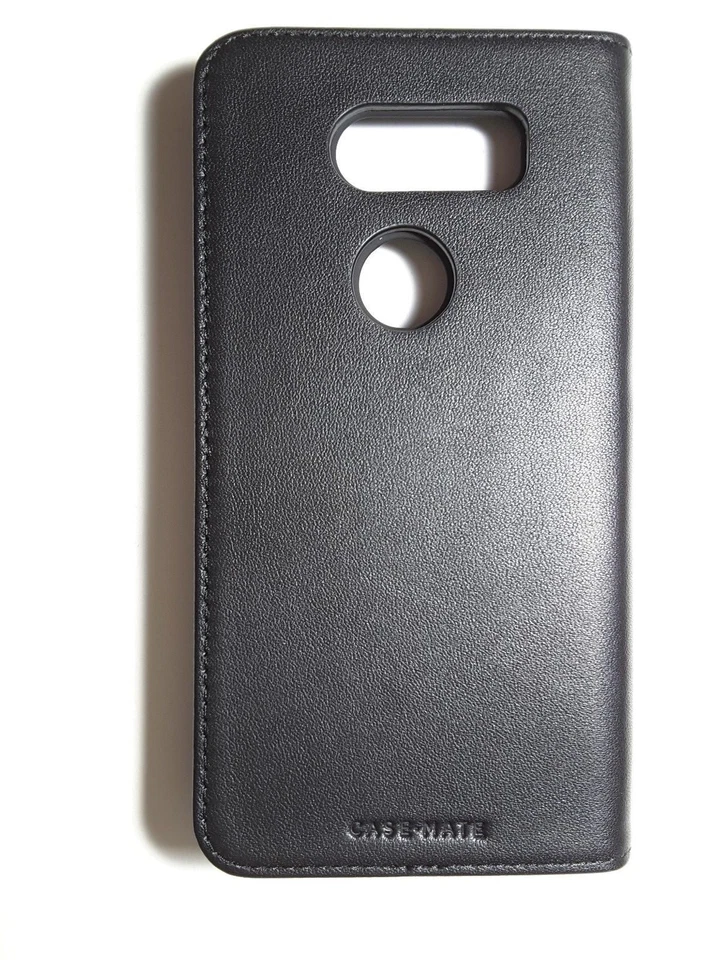 Funda tipo billetera de cuero negra tipo folio para tarjeta de crédito Case Mate para LG V30 negra Foto 3 de 4