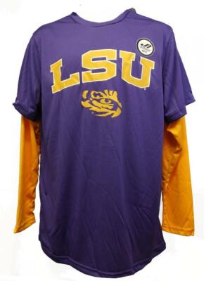 LSU Tigers YOUTH Sizes S-M-L-XL Purple Yellow Performance Long Sleeve Shirt $22
