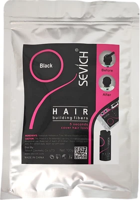 Sevich Streuhaar Schütthaar 100g Schwarz Nachfüllbeutel Haarfasern Haarausfall