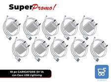 10 Pezzi Caricabatterie compatibile iPhone iPad iPod + Cavetti 5W 1A 7 8 9 X XS