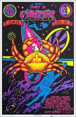 Cancer Zodiac Sign Blacklight Poster 23'' x 35''
