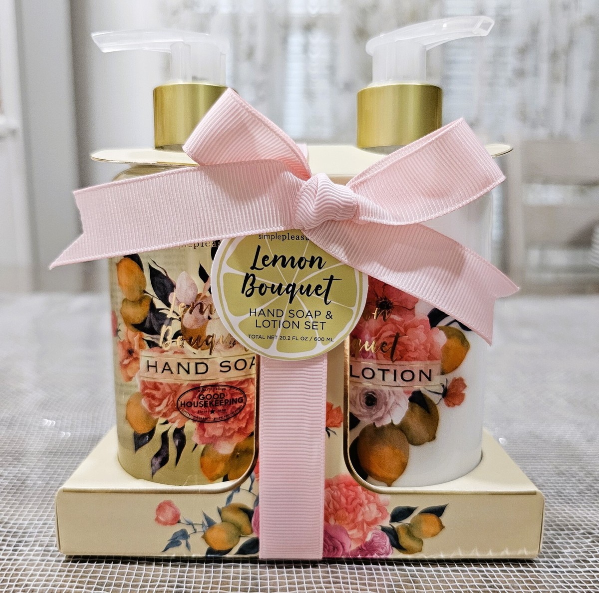 Simple Pleasures Hand Soap & Lotion Set LEMON BOUQUET 10.1 fl oz