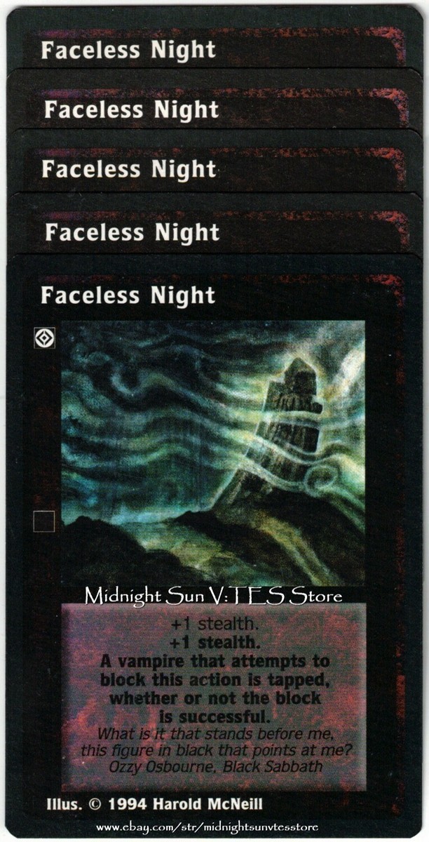Faceless Night x4 + 1 Jyhad V:TES VTES Vampire CCG | eBay