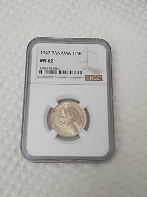 1947 Panama Vn Cvarto De Balboa, Republica De Panama, NGC MS62 | eBay