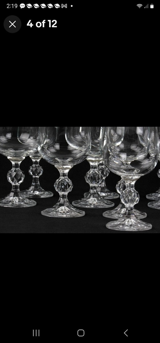 Bohemia 24% Lead Crystal Clear Studios Claudia Set of 12 24K