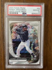 2020 Panini Prizm Randy Arozarena White Wave Prizm RC #53 PSA 10 GEM MINT Rays