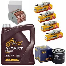 Wartung Ölfilter 4L Öl Set Luftfilter Zündkerzen für Honda CB 750 RC42 1992-2003