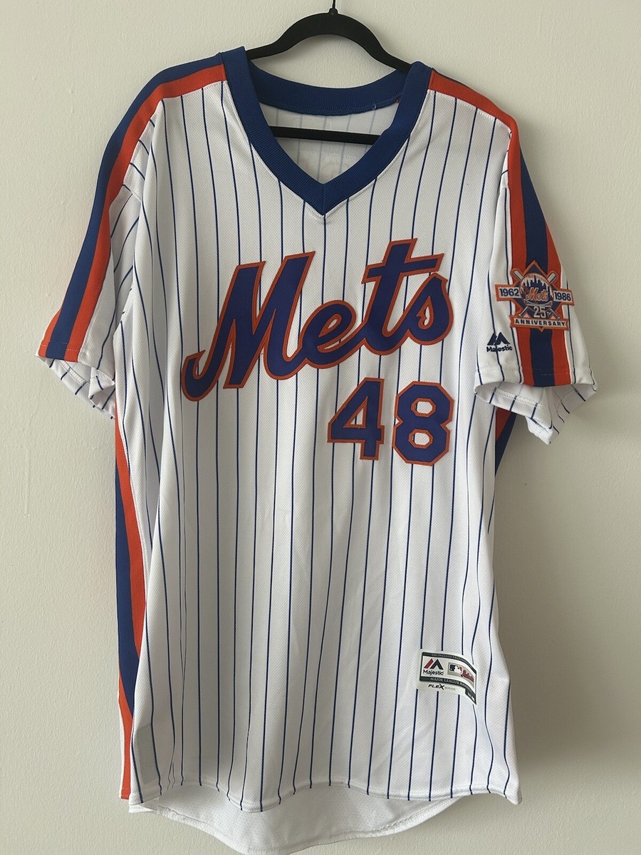 Jacob DeGrom Mets 1986 Throwback Jersey Size 48 Majestic