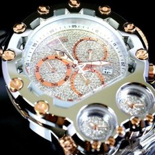 Invicta Bolt Magnum Tria 2.5 CTW Diamond Rose Gold Two Tone Swiss 52mm Watch New