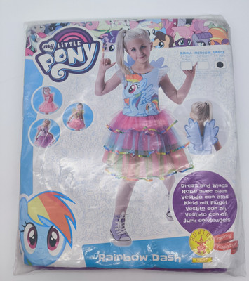My Little Pony Regenbogen Strich Kostüm Verkleidung Flügel Mädchen Größe Large 7-8 Jahre B