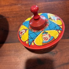Vintage 1950s J Chein Tin Litho Counting Spinning Top Working USA 7"