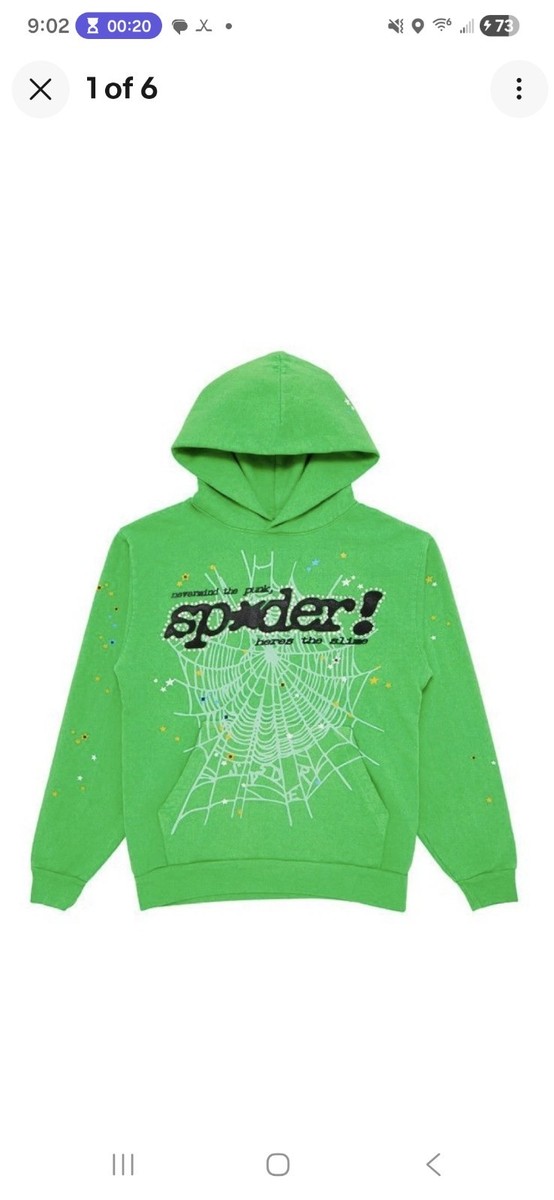 sp5der パーカー　XSサイズ　スライムグリーン　ラインストーン　正規品 Size Large- Sp5der Slime Green Rhinestone Punk V2 Hoodie 2025