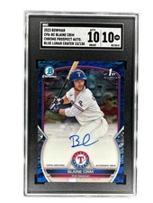 Blaine Crim 2023 Bowman #CPABC Blue Crater Refractor RC Auto 15/150 SGC 10/10