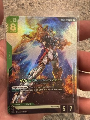 Gundam Card Game Wing Gundam Zero G001-024 G001 LR Foil Cost 8 EN