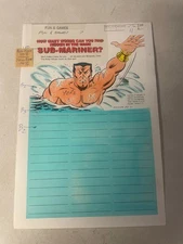 SUB-MARINER art original comic color guide SPLASH 1980 HIDDEN WORDS PUZZLE