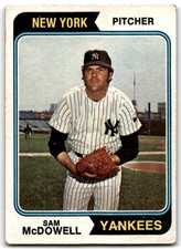 1974 Topps #550 Sam McDowell New York Yankees