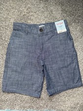 NWT Cat  Jack Boys Blue Flat Front Stretch Shorts Adjustable Waist Size 10