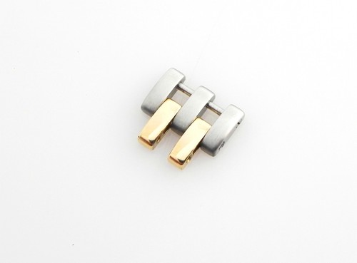 PRE-OWNED CARTIER PANTHERE TWO ROW 18K GOLD & STAINLESS-STEEL LINK 12mm